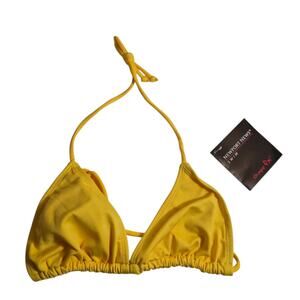 Vintage Deadstock Y2k Newport News Triangle Bikini Top Yellow 6 Shape FX Beach